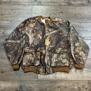 Vintage 80s ACE Outdoor Outfitter Camo Jacket USA Made Zip Front Hunting 2XL